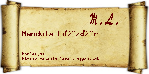 Mandula Lázár névjegykártya